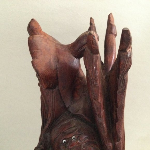 Chinese Hard Wood Carved Guan Gong Yu Warrior Statue Figurine decoration 12" tal - Picture 8 of 14